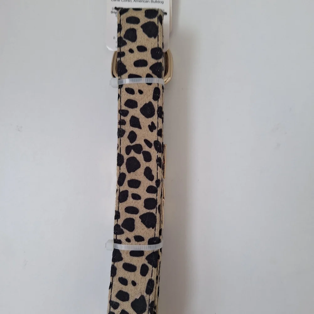 Boots & Barkley Leopard Print Dog Collar with Gold Hardware